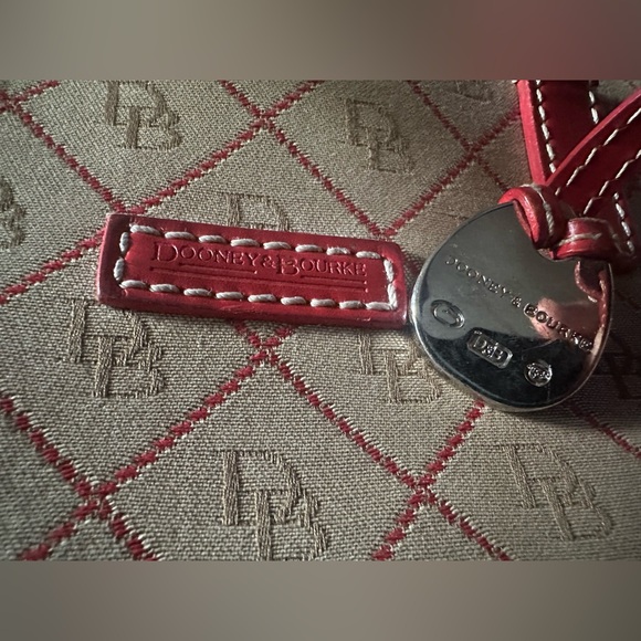 Dooney & Bourke Shoulder Bag Purse Monogram Canvas  W/Leather Trim Handbag - Picture 11 of 11